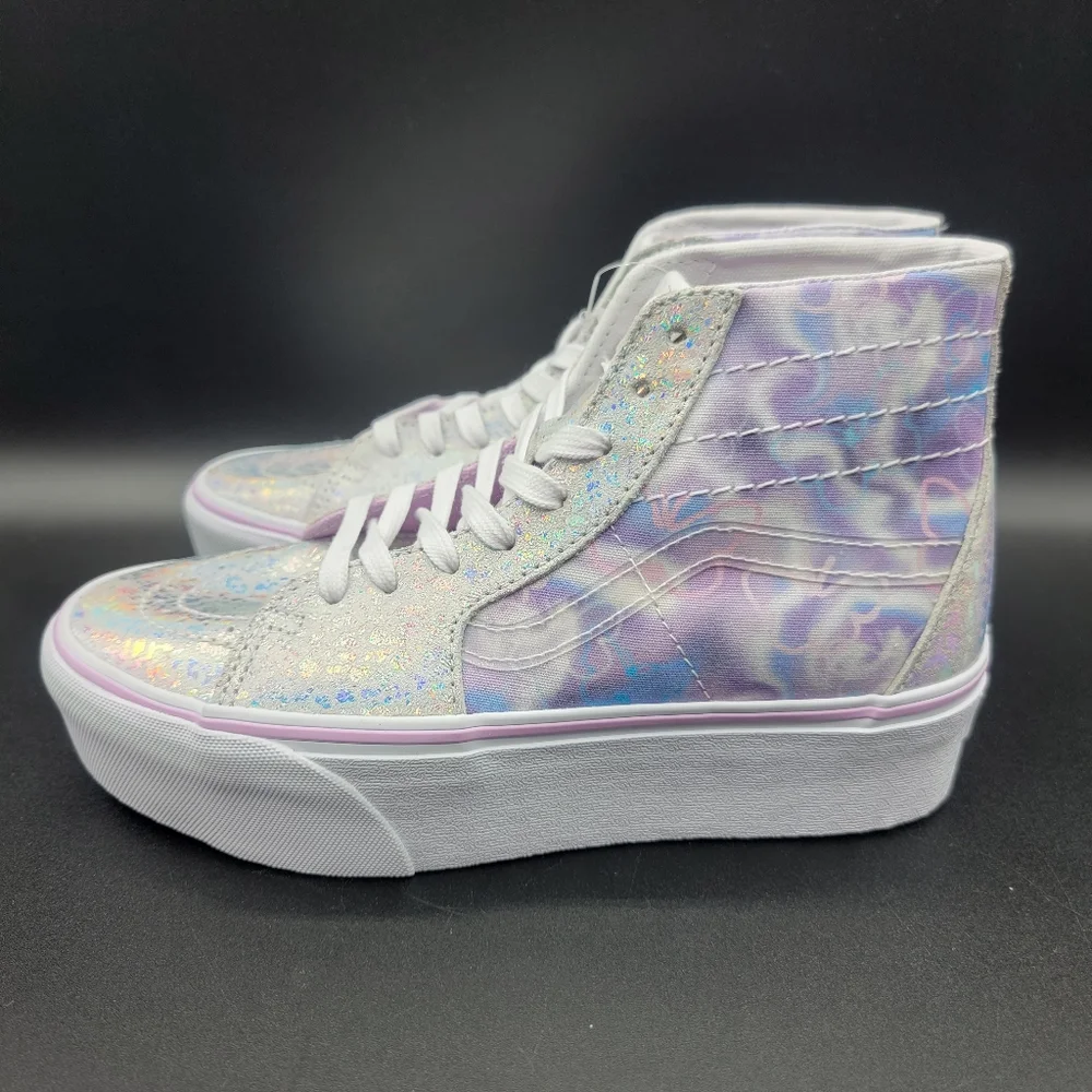Vans Sk8-Hi Platform Butterfly Silver Purple White Women's Shoes Size 7.5 New